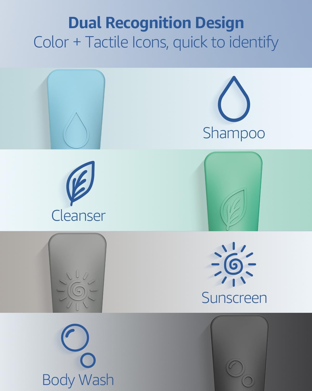 Silicone Travel Bottles Set - TSA Approved Leakproof Toiletry Kit with Easy-Squeeze Design | 16-Piece Waterproof Bag Included