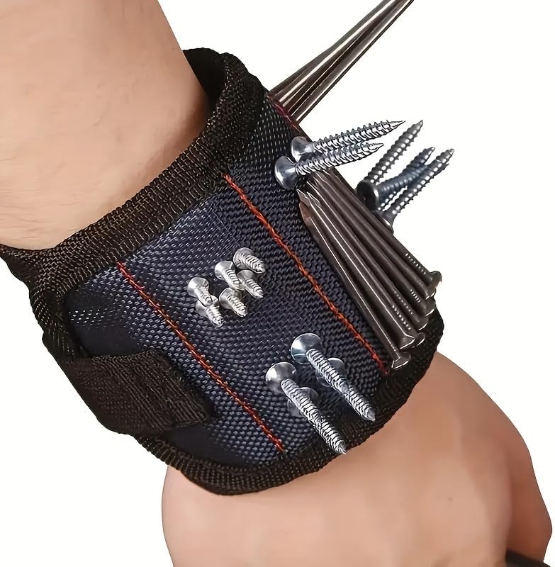 Magnetic Wristband for Tools - Adjustable Tool Holder for Screws, Nails & Drill Bits | Ideal Gift for Handyman, Dad & Grandpa
