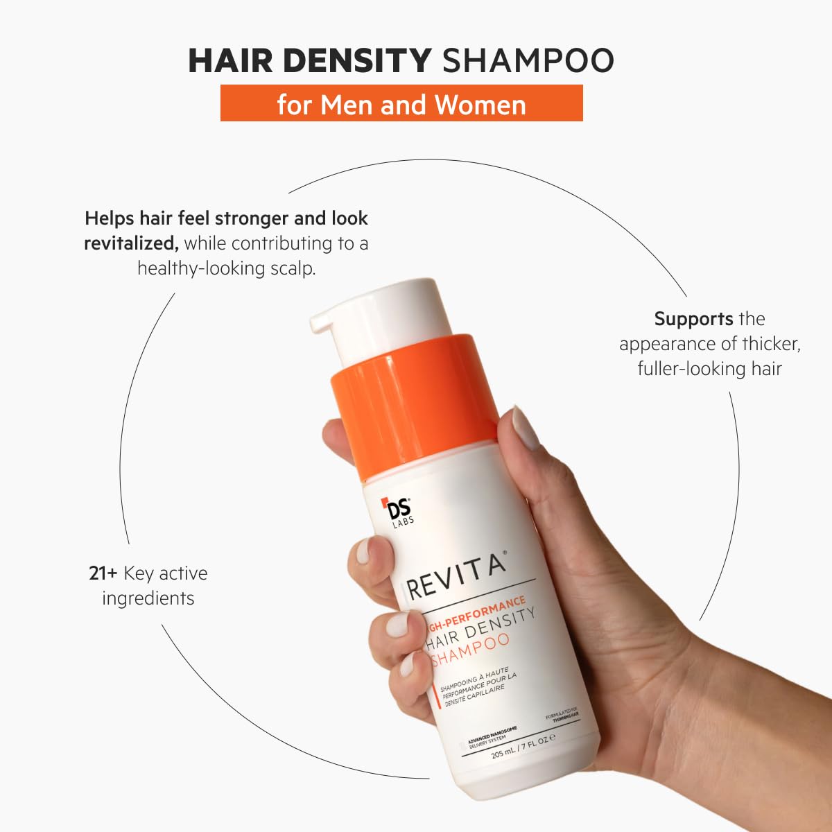 DS Labs For Men & Women Revita Shampoo - Scalp Refreshing Cleanse for Fuller Looking, Volumizing, Lightweight Hydration, Sulfate & Silicone Free, Color Safe, 205 mL, (2 Pack)