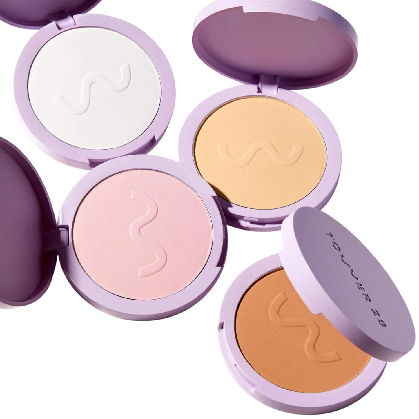 Tower 28 GetSet Pressed Setting Powder - Talc-Free, Sensitive Skin Formula with Kaolin Clay | Brightens & Sets Makeup - Pink Palisades (0.35 oz)
