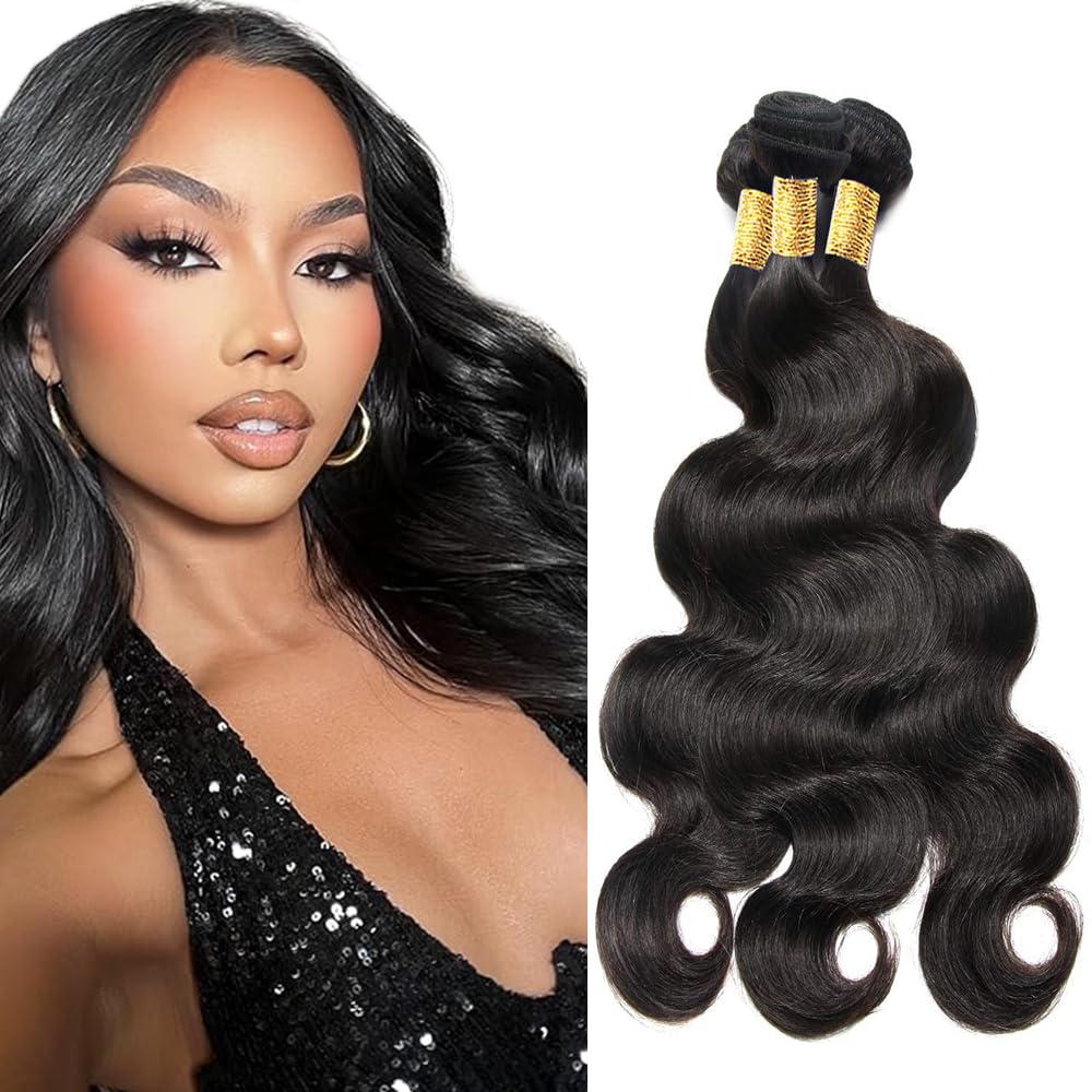 Body Wave Human Hair Bundles Natural Black Body Wave Bundles Unprocessed Brazilian Remy Human Hair Weave Bundle 22 24 26 inch