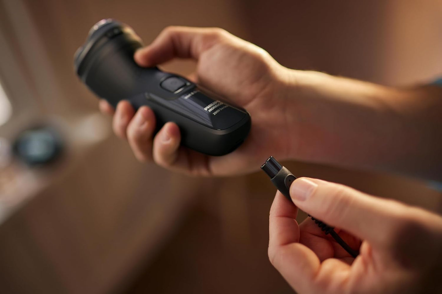 Philips Norelco Shaver 2400 Series - Wet & Dry Electric Shaver with Pop-Up Trimmer | Deep Black, Model X3001/90