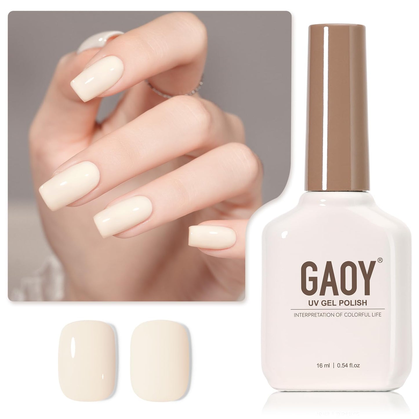 Sheer Light Pink Gel Nail Polish - 16ml UV Cure Jelly Milky White Peach for DIY Manicure & Pedicure