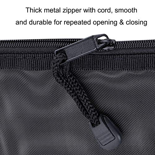 HRX 6pcs Mesh Makeup Bags for Travel - A5 & A6 Sizes, Black