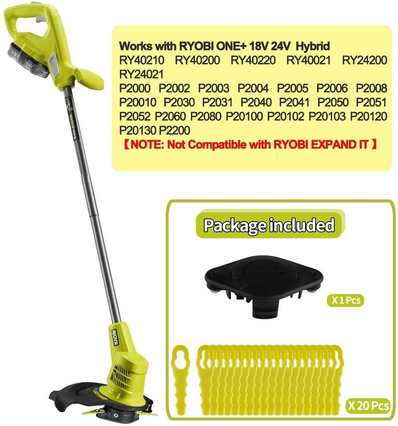 【Quickload】 Bladed Trimmer Head Compatible with Ryobi String Trimmer 18V 24V Hybrid,AC052N1 Weed Eater Bladed Head ACFHRL2 with 20Pcs Spare Blades