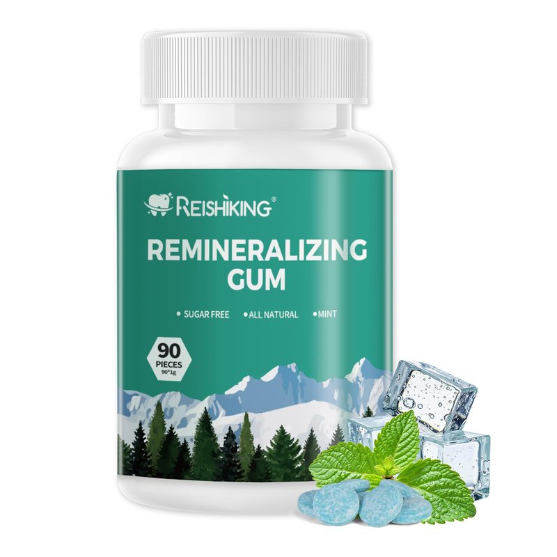 Remineralizing Gum, Containing Nano Hydroxyapatite, 90 Pieces, Teeth Remineralization, Sugar-Free Chewing Gum with Xylitol, Mint Flavor, Two pieces after meals to freshen breath and clean teeth (1pcs)