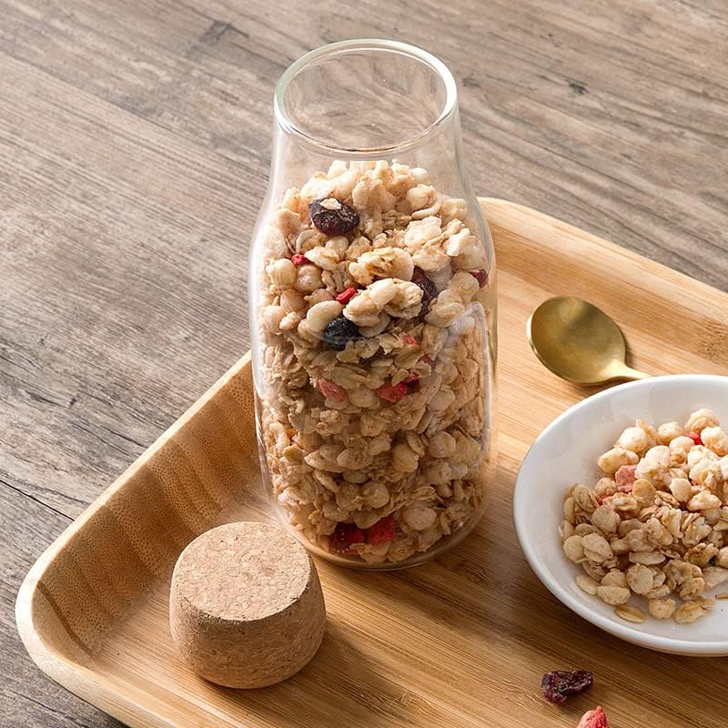 IVAILEX 600ml Glass Jar with Cork Lid - Airtight Storage for Cookies, Candy & Spices