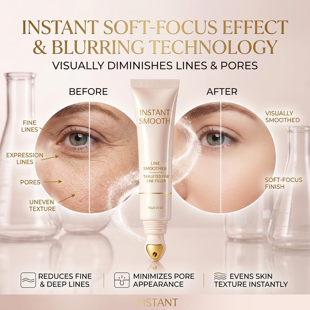 Line Smoother Primer - Fine Line Blurring Formula with Vitamin C & Hyaluronic Acid | Lightweight Twist-Up Design (1 Pc)
