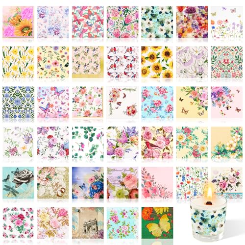80-Pack Floral Napkins - Assorted Decorative Decoupage Designs for Parties