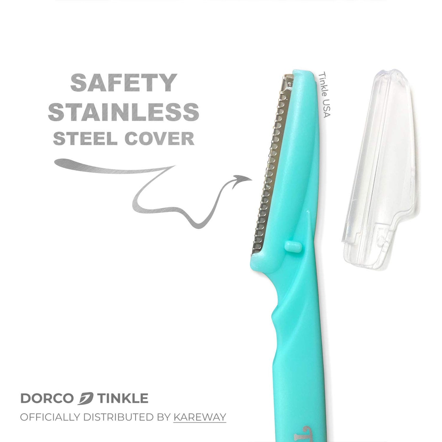 Tinkle Dermaplaning Tool 3ct, Dermaplane Razor for Women, Safe and Easy Peach Fuzz Remover, Eyebrow Trimmer with Protective Cover, Stocking Stuffers