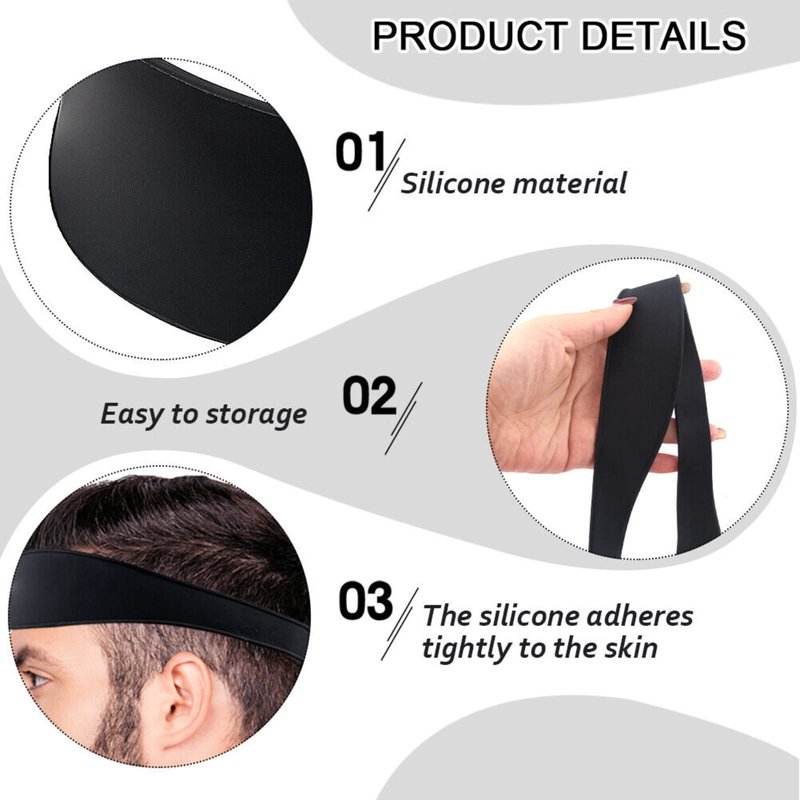 Bebeeco Neckline Shaving Template, Hair Cutting Guide Curved Neck Hair Shaving Template Soft Silicone Neckline Trimming Template for DIY Home Haircuts (Black)