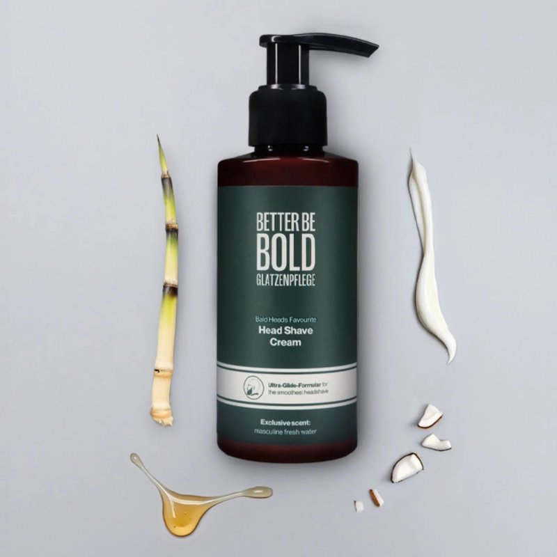 BETTER BE BOLD – Head Shave Cream 150 ml I Smooth Bald Head Shaving Cream for Men I Moisturizing Formula for Clean Razor Glide I Reduces Irritation on Scalp I Men Shave Cream