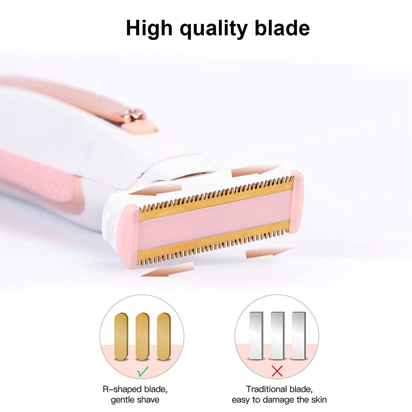 2PCS LinMei Razor Replacement Heads Compatible for Finishing Touch Flawless Body Rechargeable Ladies Shaver and Trimmer with 2 Cleaning Brush