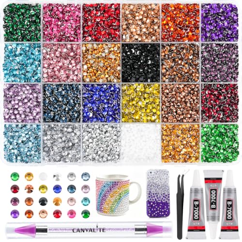 CANVALITE 24000Pcs Rhinestone Bedazzling Kit with Glue & Picker Pen