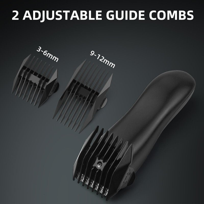 VIKICON Electric Groin Hair Trimmer: Ball Shaver & Body Groomer for Men Waterproof Wet/Dry Body Hair Clippers,Male Hygiene Razor with Standing Recharge Dock, Replaceable Ceramic Blade Heads(Black)