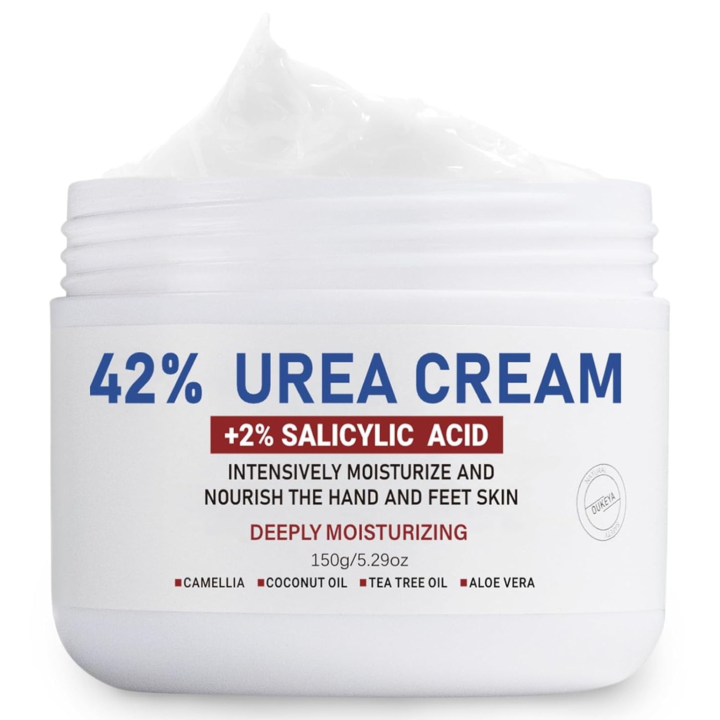 Urea Cream 60% with 2% Salicylic Acid - Maximum Strength Exfoliating Moisturizer for Dry Cracked Heels, Hands, Knees | 1.41oz