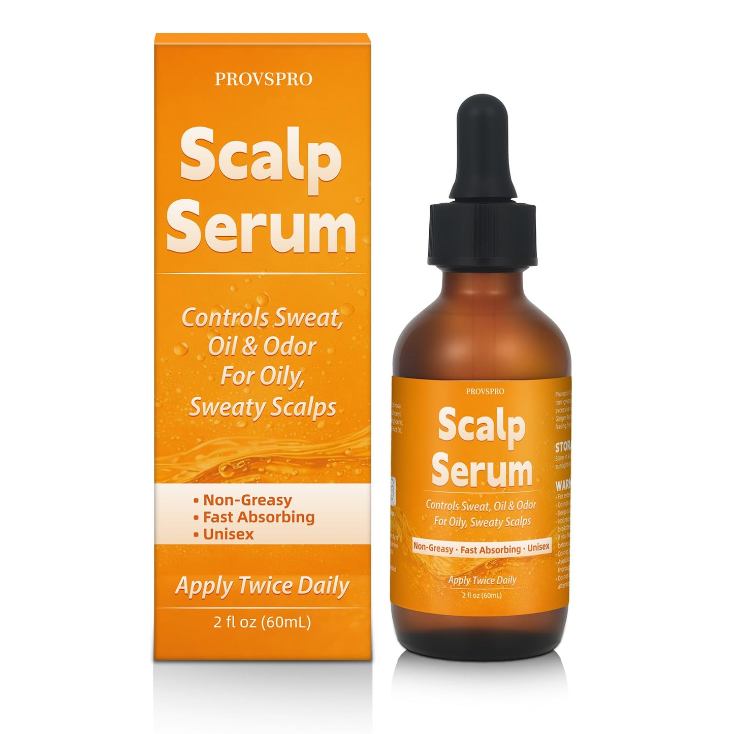 provspro Scalp Sweat Control Serum for Oily & Sweaty Scalp – Helps Reduce Sweat, Oil & Odor – Lightweight, Non-Greasy, Fast Absorbing Formula with Argan Oil & Ginger Root – 2 oz
