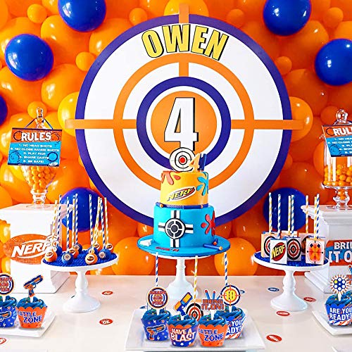 Dart War Cupcake Toppers & Wrappers - 48 Piece Set for Kids' Parties