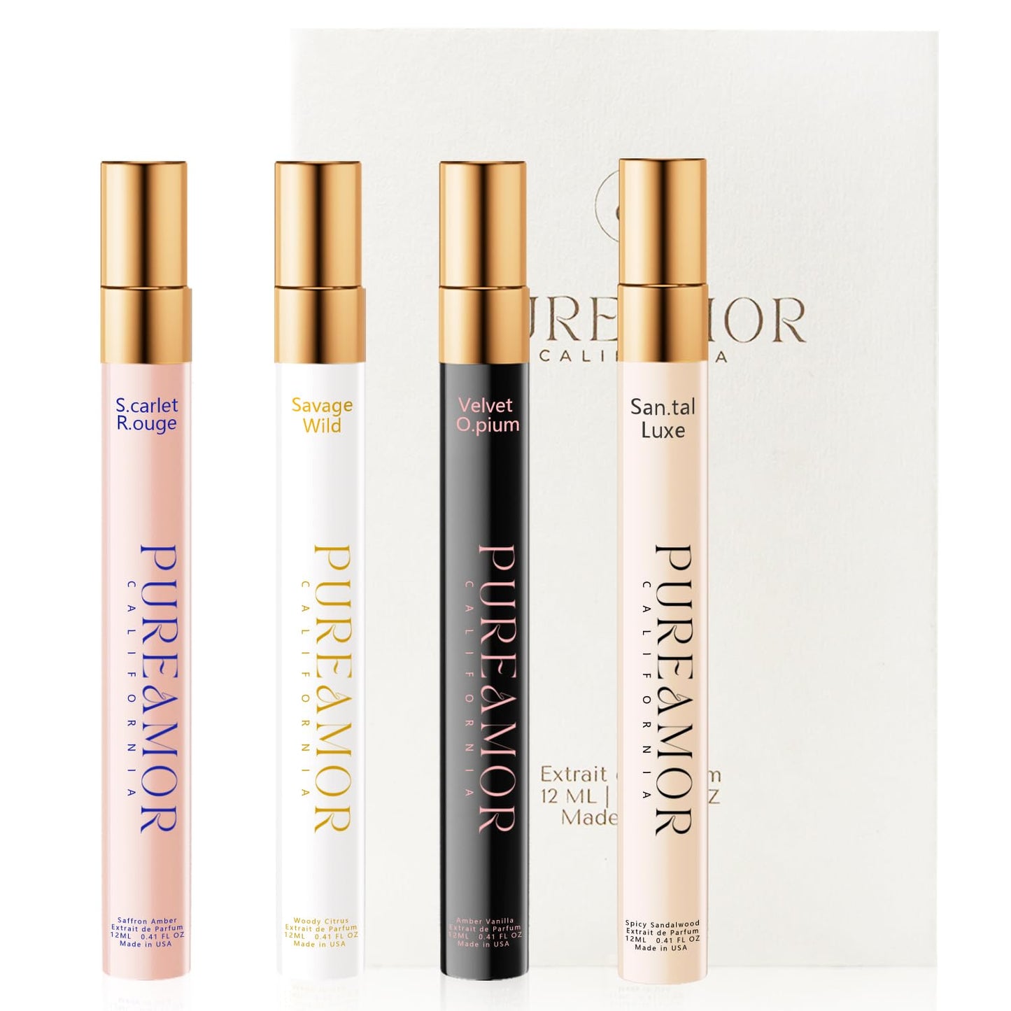 Pheromone Perfume Set for Women - Long-Lasting Amber Vanilla, Saffron Amber & Woody Citrus | Travel Cologne Oils
