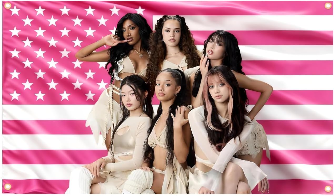 Pink American Flag Tapestry - 3x5 FT Polyester Wall Hanging | Modern Pop Culture Room Decor with Grommets