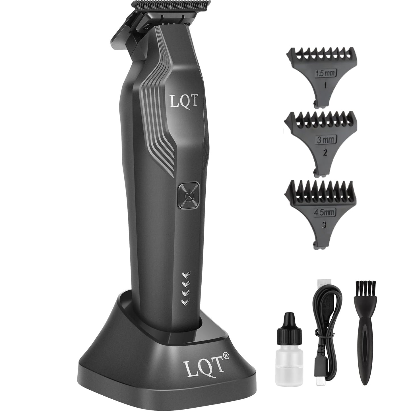 LQT Men's Beard Trimmer - All-in-One Trimmer with Precision Dial - Premium Facial Hair Groomer - USB Recharge Dock, Cordless Waterproof Wet/Dry Clipper Gift for Father