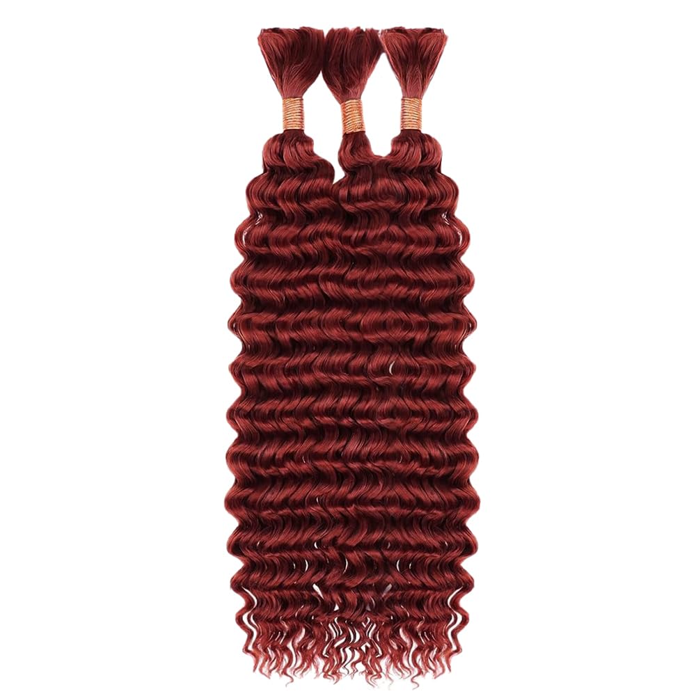 DiexrLamx Human Braiding Hair for Boho Braids 3 Bundles/Pack 30 30 30 Inch Color 33 Deep Wave Bundles Human Hair Curly Boho Hair for Braiding