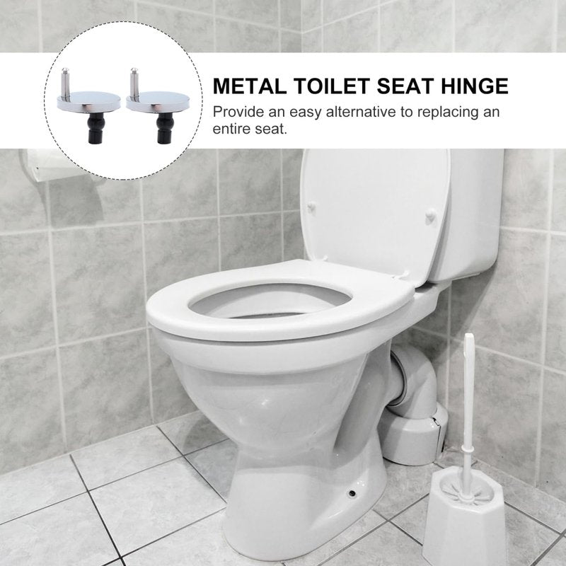 POPETPOP 3 Pairs Toilet Seat Hinges Replacement - Toilet Seat Hinge Fixings with Screws, Quick Release Hardware Kit, Soft Close Tightening Fixing Buckle