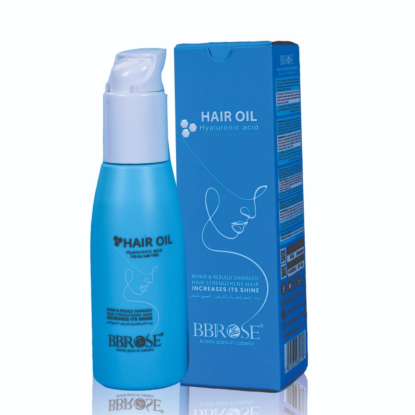 BBROSE Hair Oil with Hyaluronic Acid for All Hair Types – Deep Nourishment, Frizz & Split-End Control, Boosts Shine – 100ml