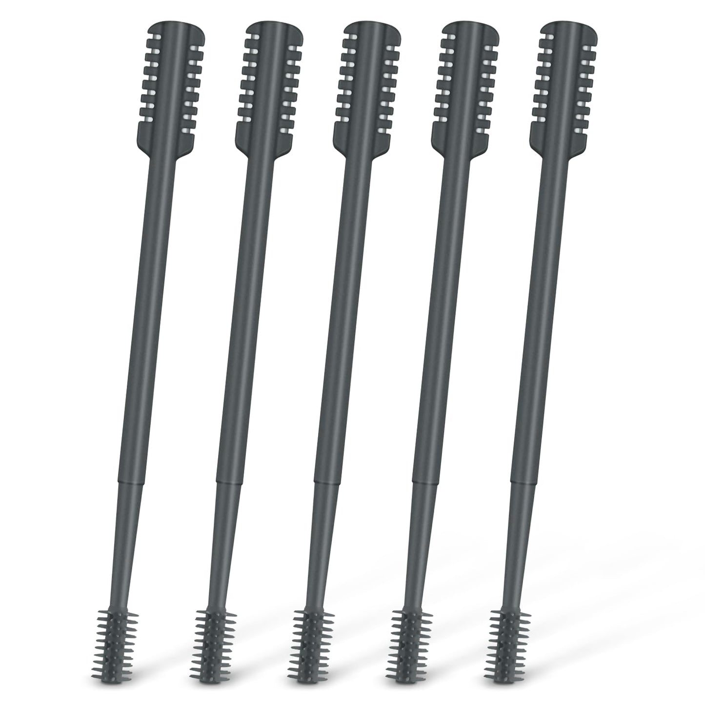 MIVZO 5PCS 2-in-1 Nasal Hair Cutter, Double-Sided Nose Hair Trimmer Upgrade, Manual Nose Trimmer Portable with Soft Cleaning Brush for Women and Men (Gray)
