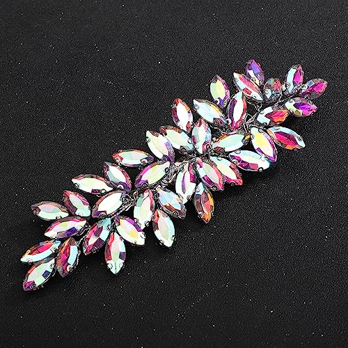 Teyglen Crystal Rhinestone Hair Barrette - Sparkly Wedding Hair Clip