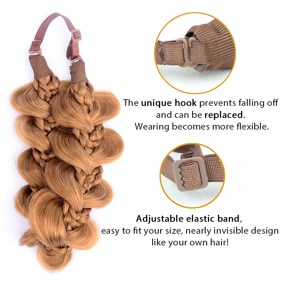 Kinky Synthetic Hair Braided Headband - Stylish Hairpiece for Women | 8-Strawberry Blonde