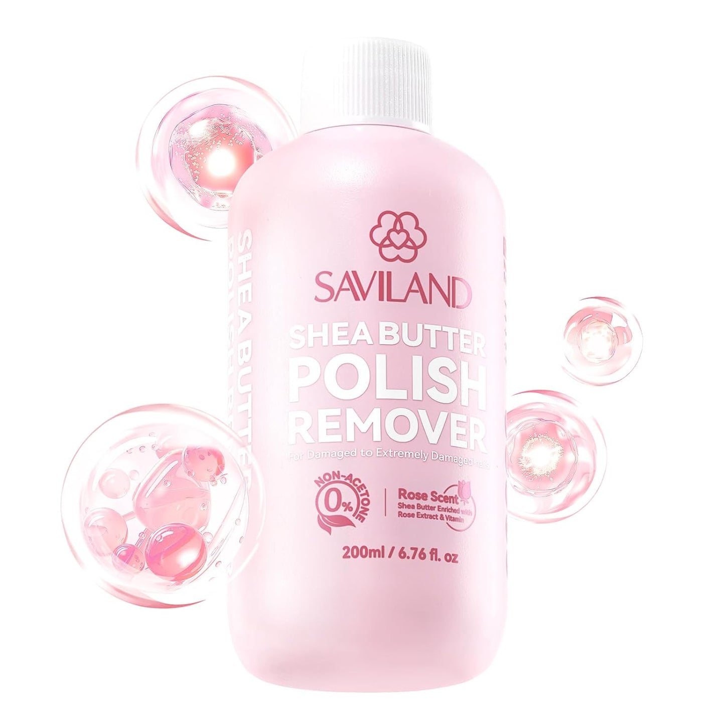 SAVILAND Nail Polish Remover - 200 ML Non-Acetone Formula with Shea Butter & Castor Oil | Gentle for Home Salon Use