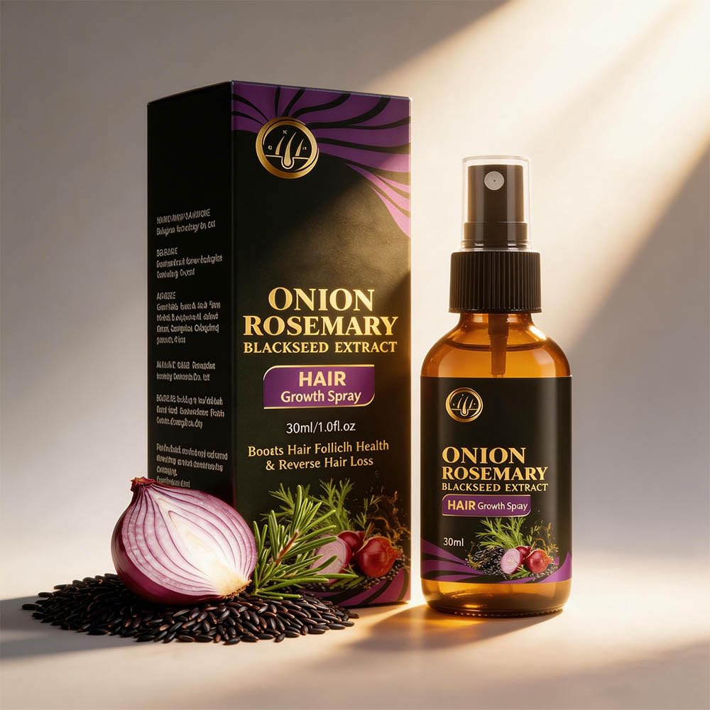 Onion Juice Hair Growth Oil - Hydrating Serum with Rosemary & Black Rice | Cold-Pressed Formula for Scalp Care