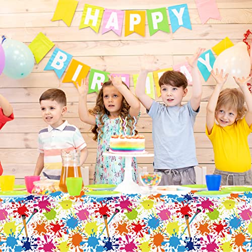 Art Paint Splatter Tablecloths - 3 Pack for Birthday Parties