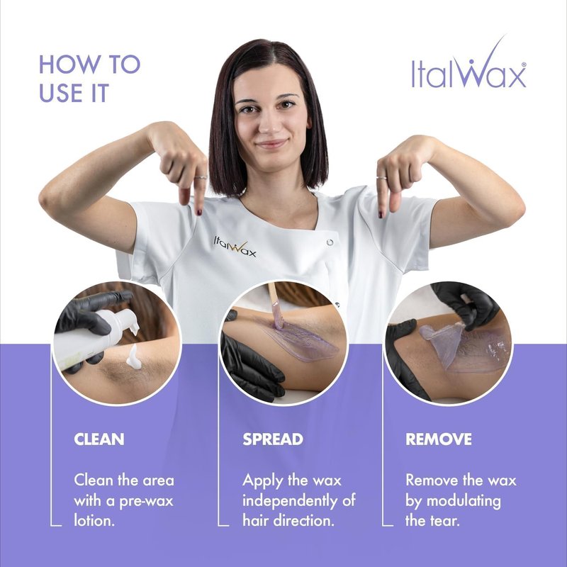 Italwax Top Line Orchid Hard Wax Beads 1.65 lb (750 g) – Transparent Fast-Setting Jelly Wax with Floral Fragrance for Bikini & Underarms, Strong Grip, Professional Use – Made in Italy