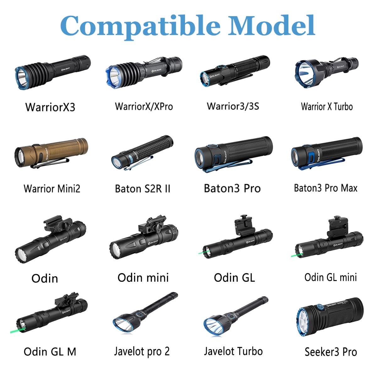MCC 3 1A/1.5A/2A Charger for Olight Odin, Odin Mini, PL-Pro, Baton3, Warrior Mini 2, Perun 2, Seeker 3 pro, Warrior X3 3S, Baldr Pro R - Flashlight Charging Cable - 3.3ft / 100CM