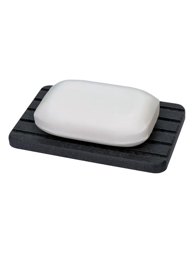 Stone Drying Tray, Water Absorbing Stone Tray for Sink, Soap Dish for Shower, Diatomaceous Earth Sponge Dispenser Holder for Kitchen Bathroom (Silicone Feet, Rectangle, Gray)
