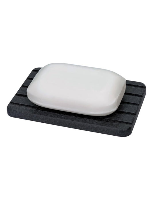 Stone Drying Tray, Water Absorbing Stone Tray for Sink, Soap Dish for Shower, Diatomaceous Earth Sponge Dispenser Holder for Kitchen Bathroom (Silicone Feet, Rectangle, Gray)