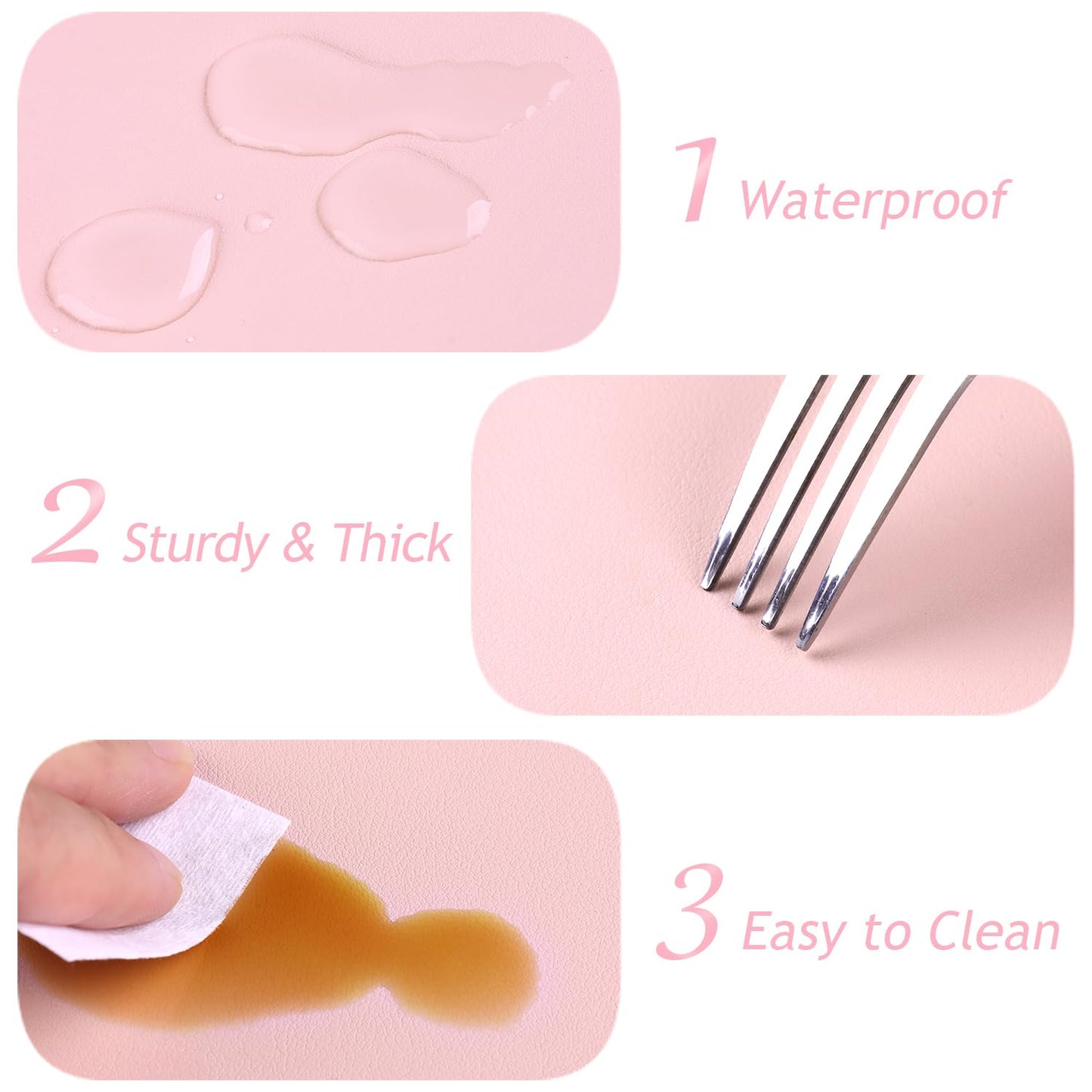 Furtherpretty Nail Mat for Nail Tech, Reusable PU Leather Desk Pad, Foldable Nail Art Table Mat for Home Manicure & Professional Salon, Nail Technician Supplies, Tapete para Mesa de Manicurista
