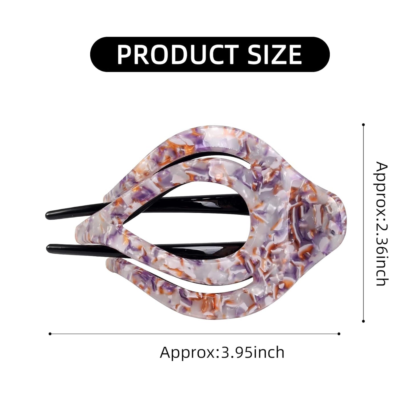 French Hair Clips - Curved Claw Clips for Women - Strong Hold No Slip Grip | Multicolor, 3 Count (3.95 x 2.36 Inch)