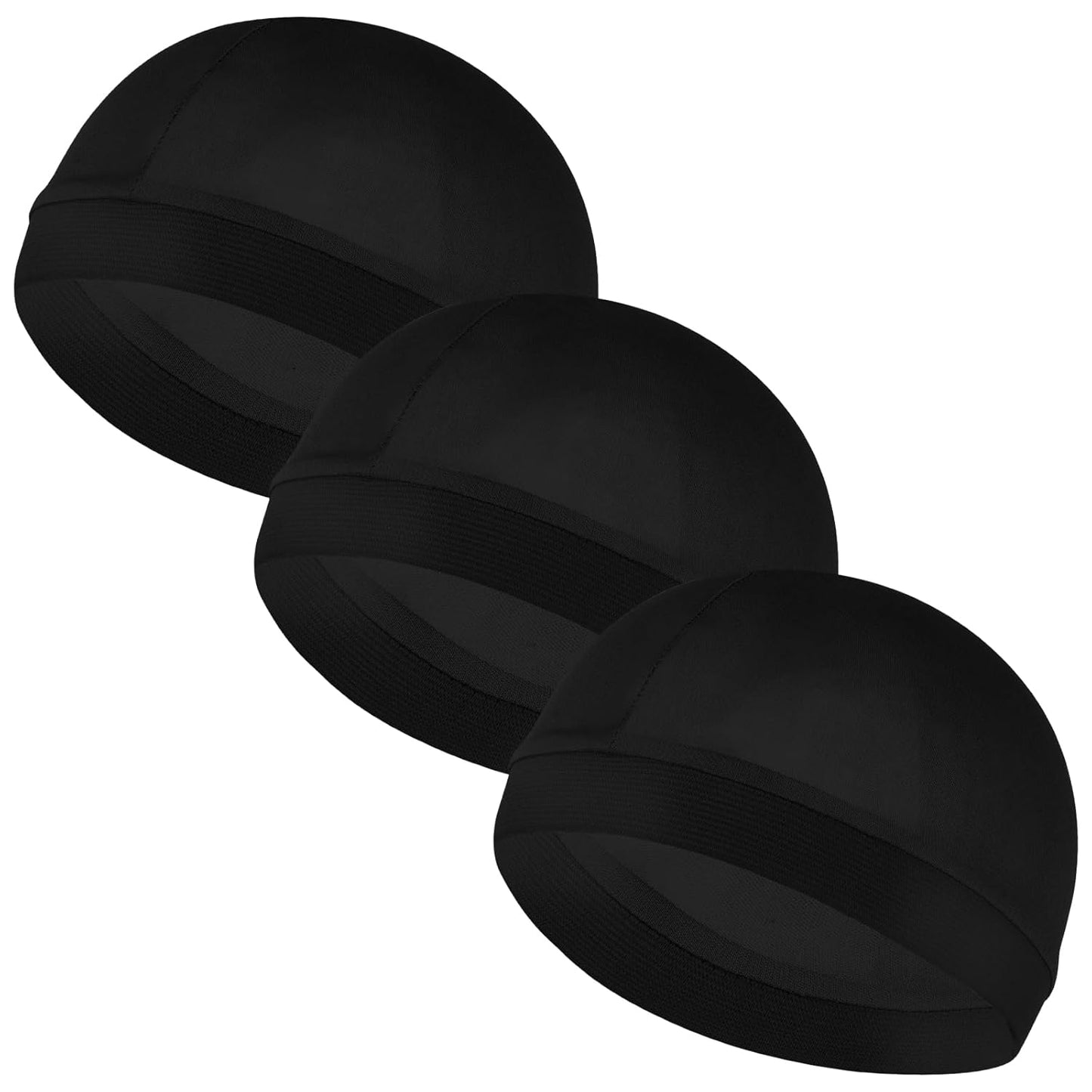 Silky Satin Wave Caps - 3 Pcs Soft Breathable Hair Wraps | Unisex Shower Bonnet for Sleep & Style