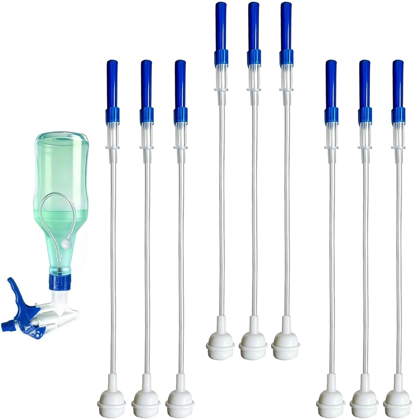 360° Spray Bottle Adapter - 6 Pack Universal Reusable Trim-to-Fit Dip Tube for Home Cleaning & Plant Care
