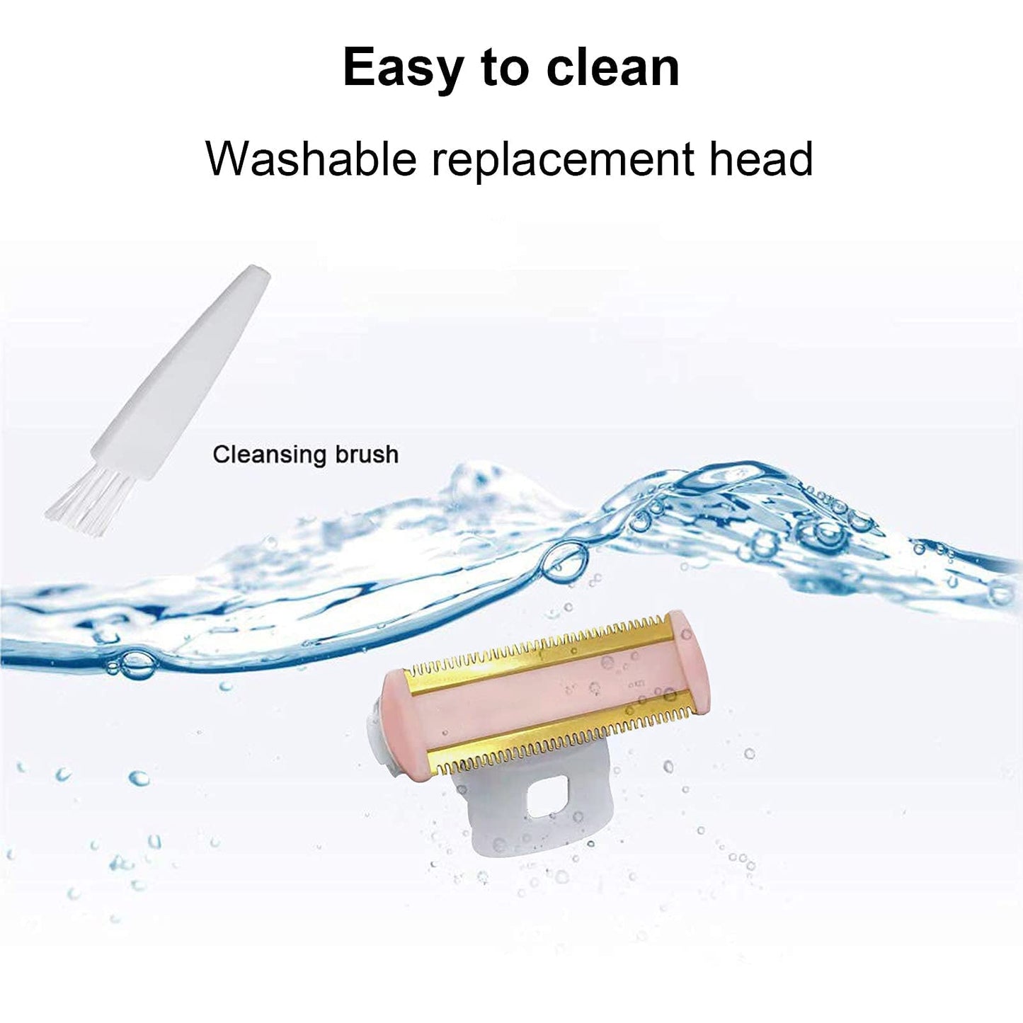 2PCS LinMei Razor Replacement Heads Compatible for Finishing Touch Flawless Body Rechargeable Ladies Shaver and Trimmer with 2 Cleaning Brush