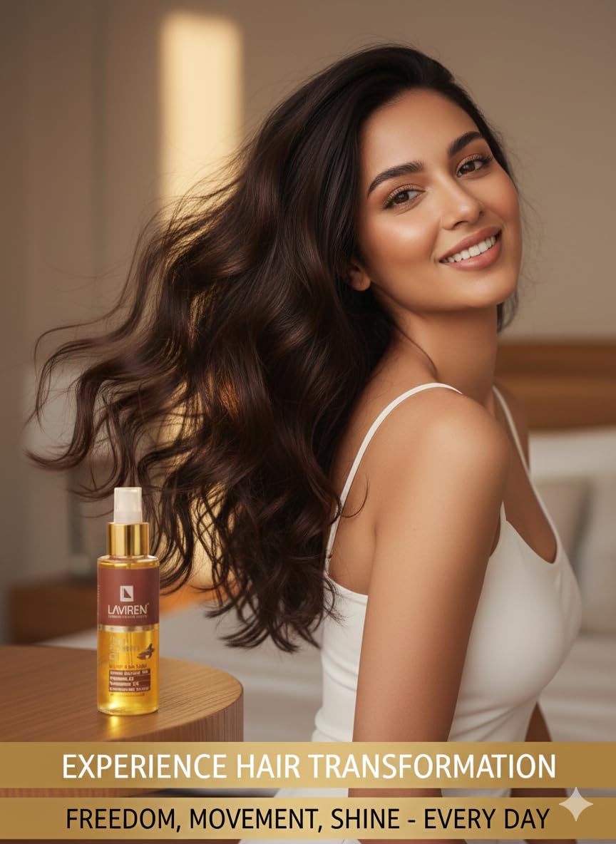 LAVIREN Elixir Hair Care Oil with Sweet Almond, Argania, Rosemary and Hydrolyzed Keratin for Dry and Damaged Hair Treatment