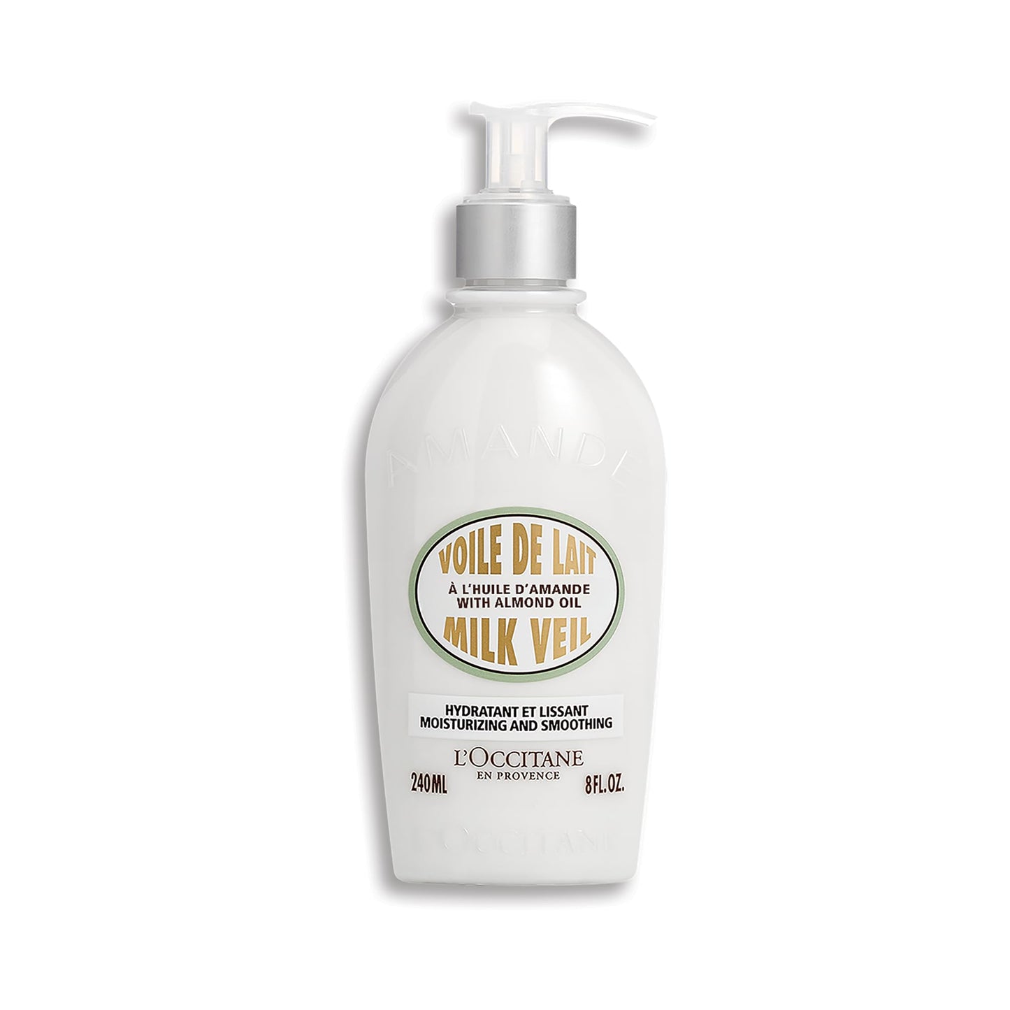 L'OCCITANE Almond Milk Veil Lotion, Lightweight Body Milk with Oil, Hydrates, Softens & Smooths Dry Skin, Fast-Absorbing Moisturizer, Scented, 8 Fl Oz