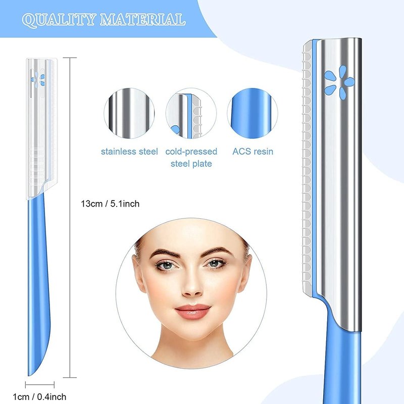 TAVENS 10Pcs Face Razor for Women, Exfoliating Dermaplaning Tool, Precision Blade, Comfort Grip Handle, Travel-Friendly, Easy to Clean