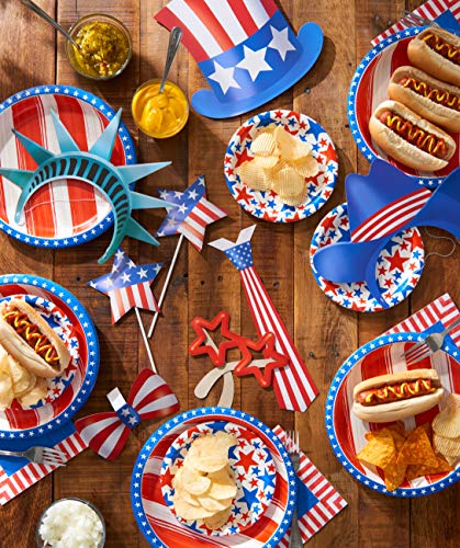 Patriotic Disposable Dinner Plates - 36-Pack for Memorial Day