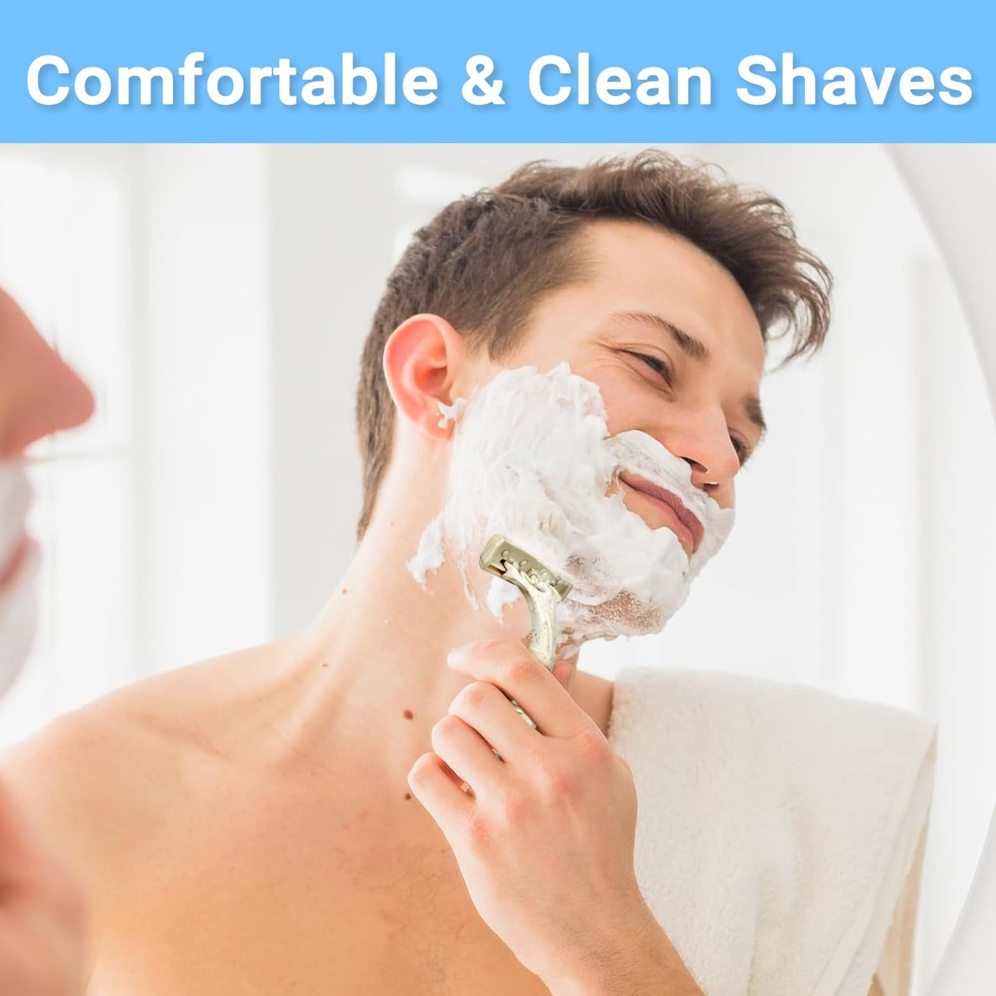 Disposable Shave Kit for Men &Women - 100 Pcs Wheat Straw Razors and Cream Bulk, Individually Wrapped Portable Toiletries Amenities for Hotel, Airbnb, Homeless, Shelter, Charity, Camping and Travel