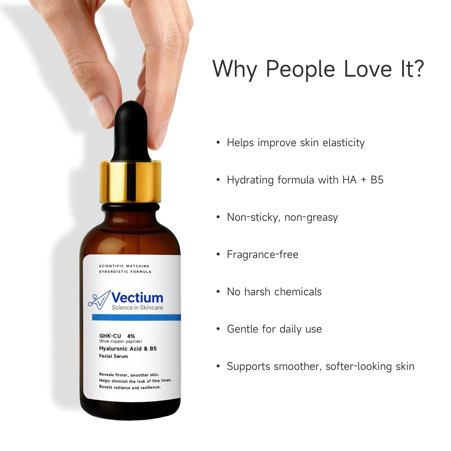Blue Copper Peptide Serum 4% GHK-CU | Hydrating Anti-Aging Formula for All Skin Types - 30ml