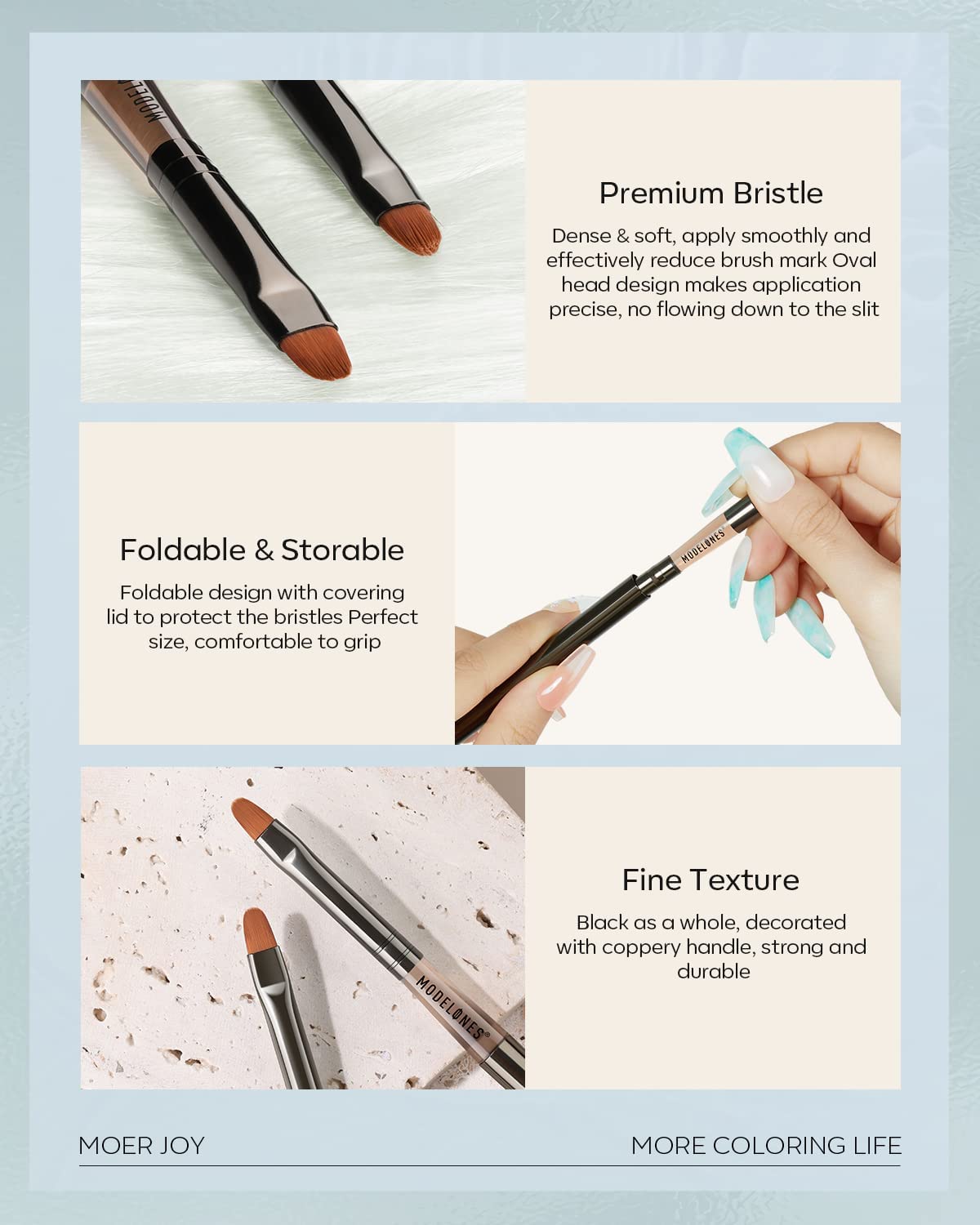 Modelones Nail Liner Brush Nail Sponges for Ombre Professional Use with Pat Paint Gel Nail Polish